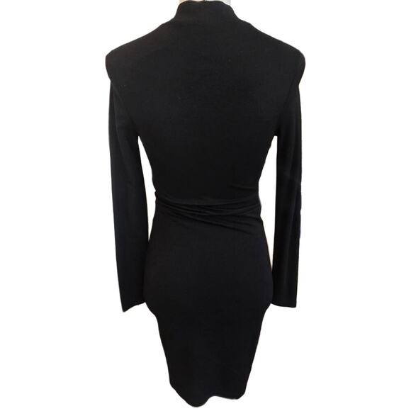 H&M Sexy Peekaboo Keyhole Mock Black Mini Dress Sz. 4 - Picture 3 of 6